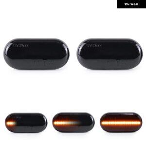 スマート フォーツー 453 2014-2018 クリアスモークレンズ LED サイドマーカーランプ フェンダーウィンカー ダイナミック アンバー ライト - Smoked Dynamic Amber