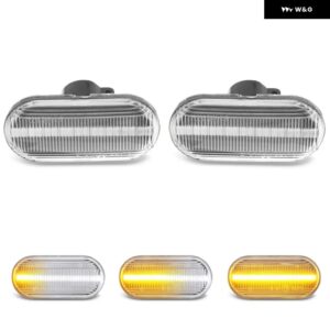 スマート フォーツー 453 2014-2018 クリアスモークレンズ LED サイドマーカーランプ フェンダーウィンカー ダイナミック アンバー ライト - Clear Dynamic Amber