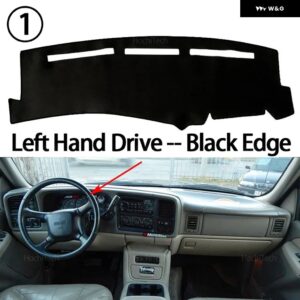シボレー シルバラード 1500 2500 3500 1999-2006 滑り止めマット ダッシュボード カバー パッド サンシェード ダッシュマット カーペット カーアクセサリー - Left Hand Black