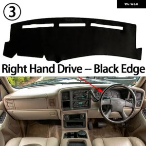 シボレー シルバラード 1500 2500 3500 1999-2006 滑り止めマット ダッシュボード カバー パッド サンシェード ダッシュマット カーペット カーアクセサリー - Right Hand Black