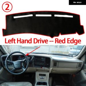 シボレー シルバラード 1500 2500 3500 1999-2006 滑り止めマット ダッシュボード カバー パッド サンシェード ダッシュマット カーペット カーアクセサリー - Left Hand Red Edge