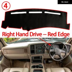 シボレー シルバラード 1500 2500 3500 1999-2006 滑り止めマット ダッシュボード カバー パッド サンシェード ダッシュマット カーペット カーアクセサリー - Right Hand Red Edge