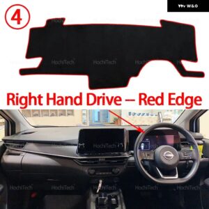 日産 ノート E-POWER E13 2021-2024 ダッシュボード カバー ボード 滑り止めマット パッド カーアクセサリー サンシェード カーペット ラグ - Right Hand Red Edge