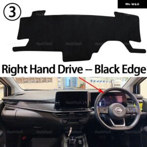 日産 ノート E-POWER E13 2021-2024 ダッシュボード カバー ボード 滑り止めマット パッド カーアクセサリー サンシェード カーペット ラグ - Right Hand Black