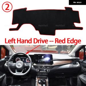 日産 ノート E-POWER E13 2021-2024 ダッシュボード カバー ボード 滑り止めマット パッド カーアクセサリー サンシェード カーペット ラグ - Left Hand Red Edge