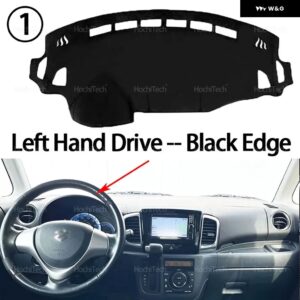 スズキ スペーシア MK1 MK32S MK42S 2013-2017 オート ダッシュボード カバー ダッシュマットボード パッド カーペットダッシュマット UVカットマット - Left Hand Black