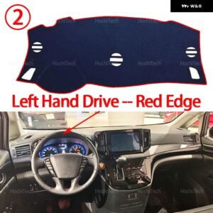 ダッシュボード カバー ボード 滑り止めマット パッド カーアクセサリー サンシェード カーペット ラグ 日産 エルグランド E52 2012年以降 - Left Hand Red Edge