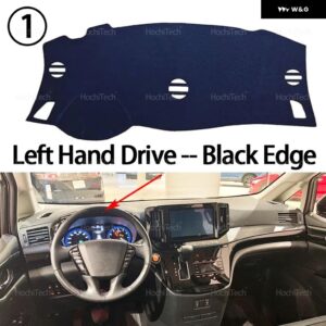 ダッシュボード カバー ボード 滑り止めマット パッド カーアクセサリー サンシェード カーペット ラグ 日産 エルグランド E52 2012年以降 - Left Hand Black