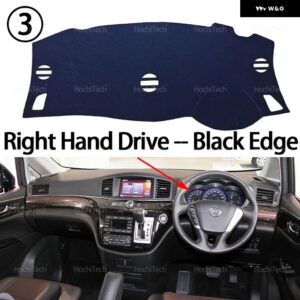 ダッシュボード カバー ボード 滑り止めマット パッド カーアクセサリー サンシェード カーペット ラグ 日産 エルグランド E52 2012年以降 - Right Hand Black