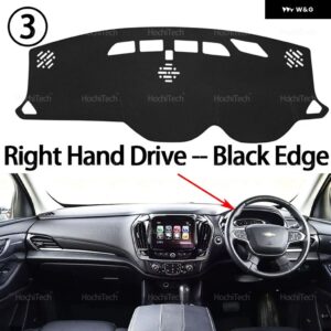 シボレー トラバース MK2 2018-2024 ダッシュボード カバー ボード 滑り止めマット パッド カーアクセサリー サンシェード カーペット ラグ - Right Hand Black