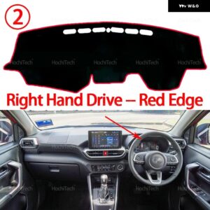 ダイハツ ロッキー プロドゥア アティバ 2021-2025 インテリア アクセサリー ダッシュボード カバー パッド サンプロテクション パッド UVカットマット - Right Hand Red Edge