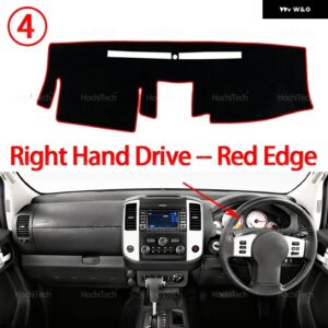 日産 フロンティア 2007-2021 ダッシュボード カバー ダッシュマットボード パッド カーペットダッシュマット UVカットマットアクセサリー - Right Hand Red Edge