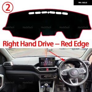 トヨタ ライズ 2019 - 24 2025 インテリア アクセサリー ダッシュボード カバー パッド サンプロテクション パッド UVカット - Right Hand Red Edge