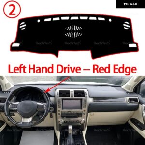 自動車 ダッシュボード カバー ダッシュマットボード パッド カーペットダッシュマット 紫外線カットマット レクサス GX460 GX400 2010-2021 車用サンシェー - Left Hand Red Edge
