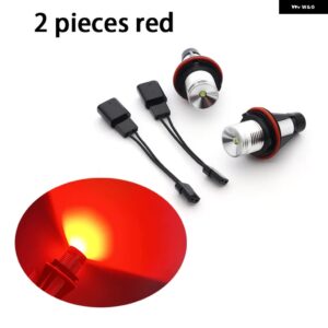 カラフルで明20W LEDエンジェルアイ マーカーライト バルブ ランプ BMW E87 E39 M5 E60 E61 E63 E64 M6 E65 E66 E83 X3 E53 X5 2000-2008 - 2pcs Red color