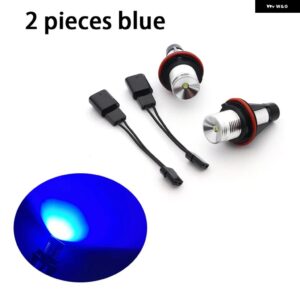 カラフルで明20W LEDエンジェルアイ マーカーライト バルブ ランプ BMW E87 E39 M5 E60 E61 E63 E64 M6 E65 E66 E83 X3 E53 X5 2000-2008 - 2 pcs Blue color