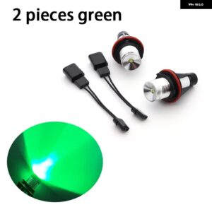 カラフルで明20W LEDエンジェルアイ マーカーライト バルブ ランプ BMW E87 E39 M5 E60 E61 E63 E64 M6 E65 E66 E83 X3 E53 X5 2000-2008 - 2pcs Green Color