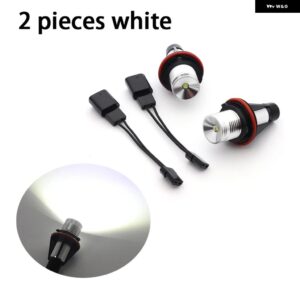 カラフルで明20W LEDエンジェルアイ マーカーライト バルブ ランプ BMW E87 E39 M5 E60 E61 E63 E64 M6 E65 E66 E83 X3 E53 X5 2000-2008 - 2 pcs white color