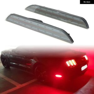 フォード マスタング 2015 - 22 オートLEDリアサイド マーカーライト ランプカーアクセサリーパーツ2個 - black n red light