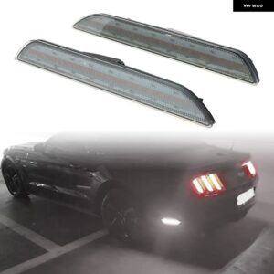 フォード マスタング 2015 - 22 オートLEDリアサイド マーカーライト ランプカーアクセサリーパーツ2個 - black n white light