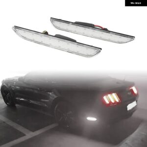 フォード マスタング 2015 - 22 オートLEDリアサイド マーカーライト ランプカーアクセサリーパーツ2個 - clear n white light