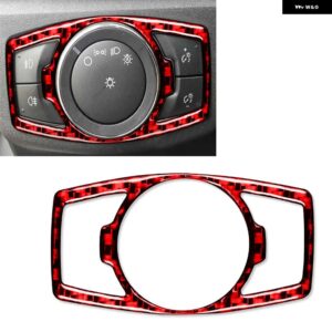 車用 ヘッドライト スイッチ コントロール 装飾 パネル トリム フォード フュージョンモンデオ 2013 - 19 - Carbon Fiber Red