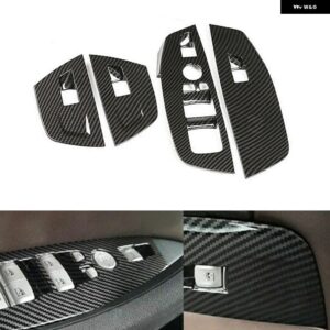 4個入り 車ドアウィンドウリフト コントロール スイッチ パネル カバー トリム BMW X3 X4 G01 G02 2018 - 21 ABS カーボン - Window control panel