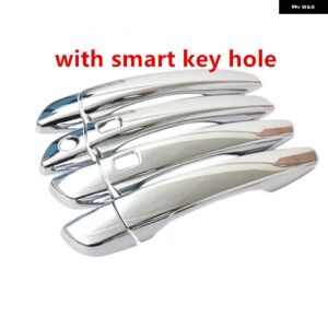 LHD カーアクセサリー プジョー 3008 5008 GT 2017 - 20 ABS クローム ドアハンドル カバー トリム 8個 - With smart hole