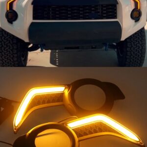 トヨタ 4RUNNER 2014-2023 カーアクセサリー LEDライト スポットドライビングランプ DRLペア フォグランプ デイタイム ランニングライト DRL 1セット - Amber