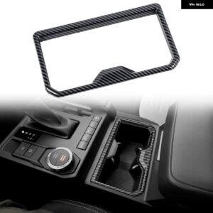 トヨタ タコマ 2024 カーボンプリント インテリア フロント リア ウォーターカップ ホルダー カバー トリム - front cover