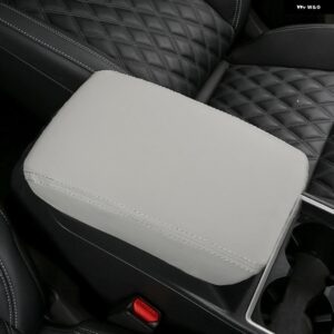 カーアクセサリー 三菱 アウトランダー 2022 2023 レザーセンター アームレスト パッド 肘 サポート カバー - gray