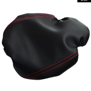 カーアクセサリー ランドローバー ディフェンダー 110 2020-2023 レザーセンター アームレスト パッド 肘 サポート カバー - Black with red