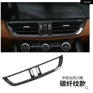 カーボン アルファロメオ ジュリア 2017 2018 2019 ABS プラスチック インテリア センター コンソール エアコン ベント フレーム トリム - b