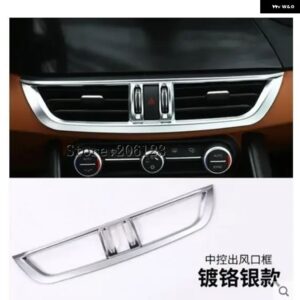 カーボン アルファロメオ ジュリア 2017 2018 2019 ABS プラスチック インテリア センター コンソール エアコン ベント フレーム トリム - a