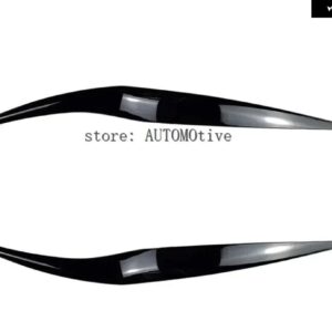 ヘッドライト アイブロウ トリム 2013-2017 フォード フィエスタ 車フロント ヘッドランプ ライトカバー ステッカー ブロウ ヘッドランプ アイリッド - Glossy Black