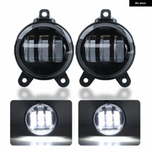 2個 3.5インチ LED ヘッドライト 30W 3000LM ラウンドLED フォグランプ ドライビングライト ウィンカーライト LADA PRIORA - white light