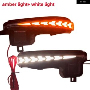2個 車用 LED リアビューミラー ウィンカーライト ダイナミックランプ トヨタ タコマ/ トヨタ RAV4 XA50/ トヨタ ハイランダー XU70 16-22 - amber white light
