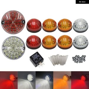 ランドローバー ディフェンダー 1983-2016 カラフルレンズ LED アップデート コンプリートライトキット フロントリア インジケーター ライト テールランプ L - 10Pcs Colorful Lens