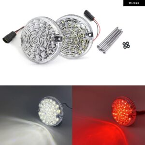 ランドローバー ディフェンダー 90/110 1983-2016 クリアレンズ LED リアテールランプ ブレーキフォグ リバースフロントサイド インジケーター - 2Pcs Fog Reversing