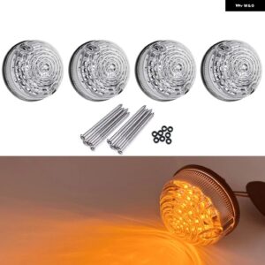 ランドローバー ディフェンダー 90/110 1983-2016 クリアレンズ LED リアテールランプ ブレーキフォグ リバースフロントサイド インジケーター - 4Pcs Amber Light