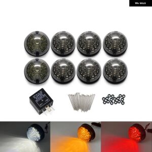 ランドローバー ディフェンダー 1983-2016 スモークレンズ アップグレード コンプリートキット LED リアテールランプ フォグランプ リバースフロントサイド - 8Pcs Smoked Lens