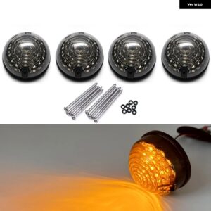 ランドローバー ディフェンダー 1983-2016 スモークレンズ アップグレード コンプリートキット LED リアテールランプ フォグランプ リバースフロントサイド - 4Pcs Amber Light