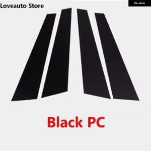 VW タオス 2021 2022 カーウィンドウセンターピラー Bピラー カバー トリム モールディング ステッカー フレーム カバー アクセサリー - Black 4Pcs