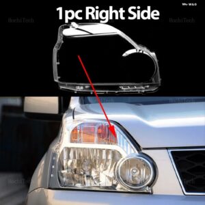 車用クリア ハウジング フロント ヘッドライト レンズ シェルカバー ガラスランプカバー ランプシェード 日産 X-TRAIL T31 プレフェイスリフト 2007-2011 - 1pc Right Side