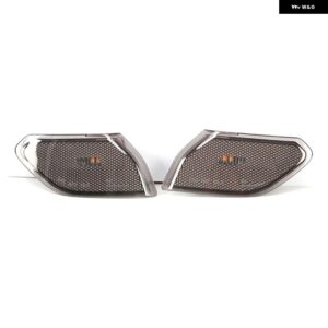 2個 車用フロント マッドガード LEDサイド マーカーライト ホイールアイブロウライト ジープ ラングラー JL 2018-2022 - Smoked Lens