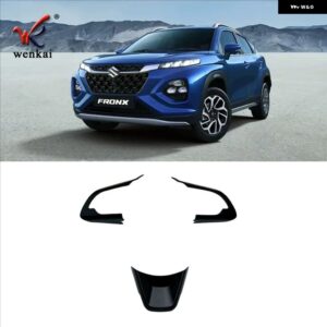 2025年式 スズキ フロンクス ステアリングホイール トリム 内装 クロームアクセサリー - black