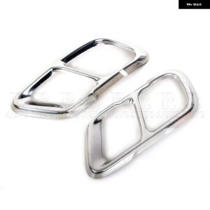 マフラーカバー クローム ステンレス トリム アクセサリー リアエクステリア 光沢ブラック シルバー BMW X5 G05 X7 G07 2019-2021 - silvery