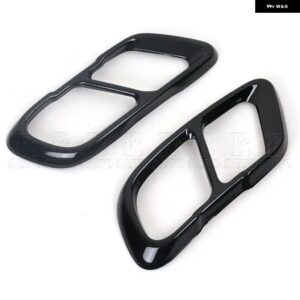 マフラーカバー クローム ステンレス トリム アクセサリー リアエクステリア 光沢ブラック シルバー BMW X5 G05 X7 G07 2019-2021 - black