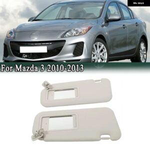 インナーサンバイザー サンシェード シールド メイクアップミラー 付き マツダ 3 2010-2013 BBM2-69-320C-75 BBM3-69-320C-75 ライトバッフルサンシェード - Left Side