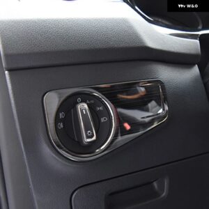 ヘッドライト コントロール 装飾 トリム カバー ABS インテリア フレーム モールディング プロテクター VOLKSWAGEN VW TIGUAN 2017 2018 GE - Single hole black